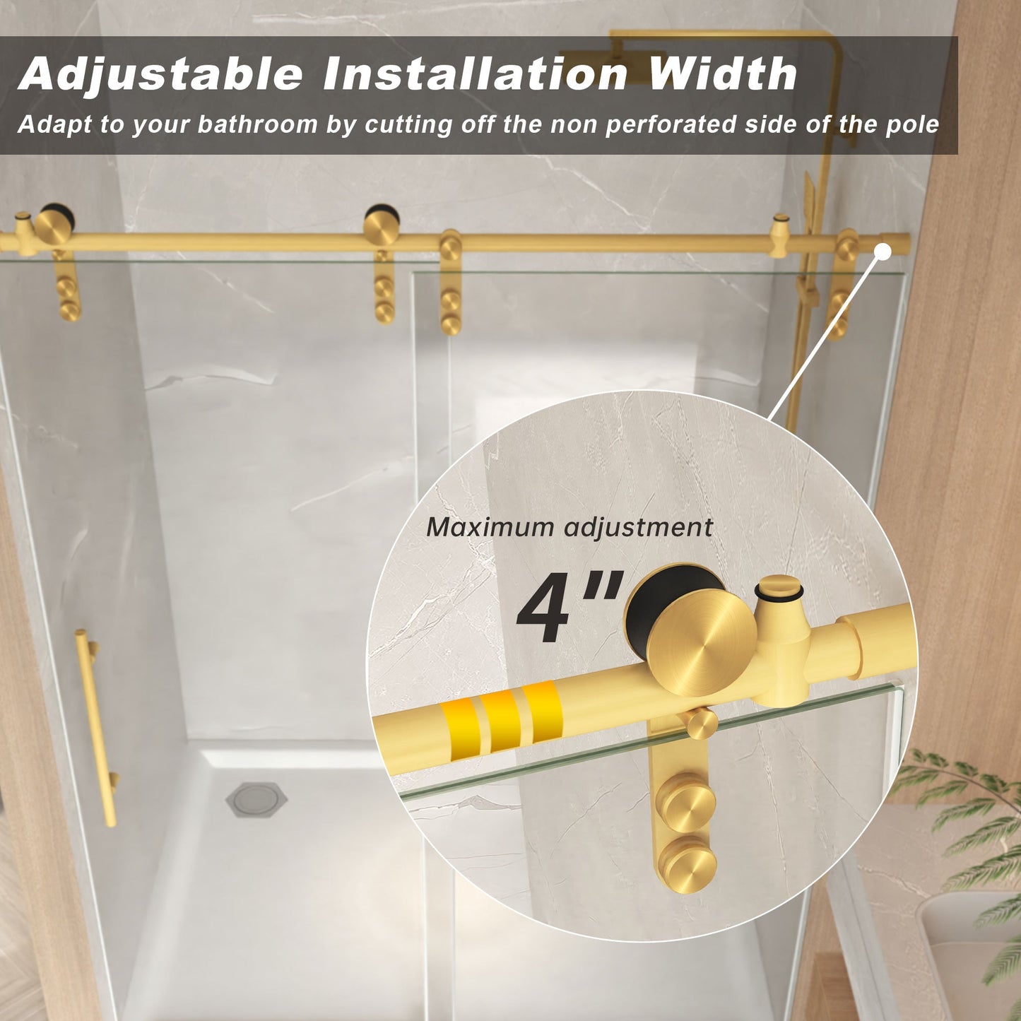 56-60" x 76" Frameless Sliding Shower Door