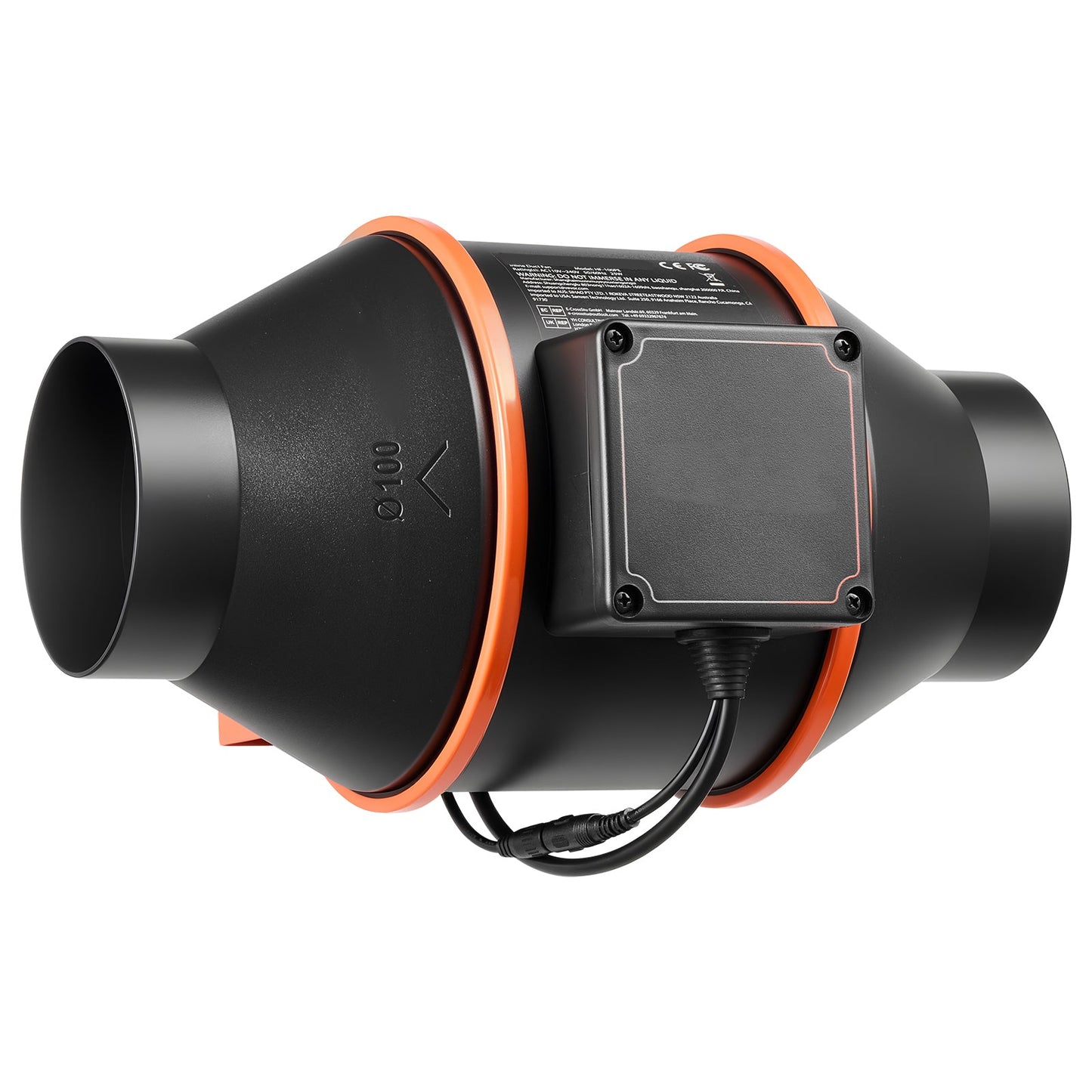 Inline Duct Fan with 10-Speed PWM Controller and App Control