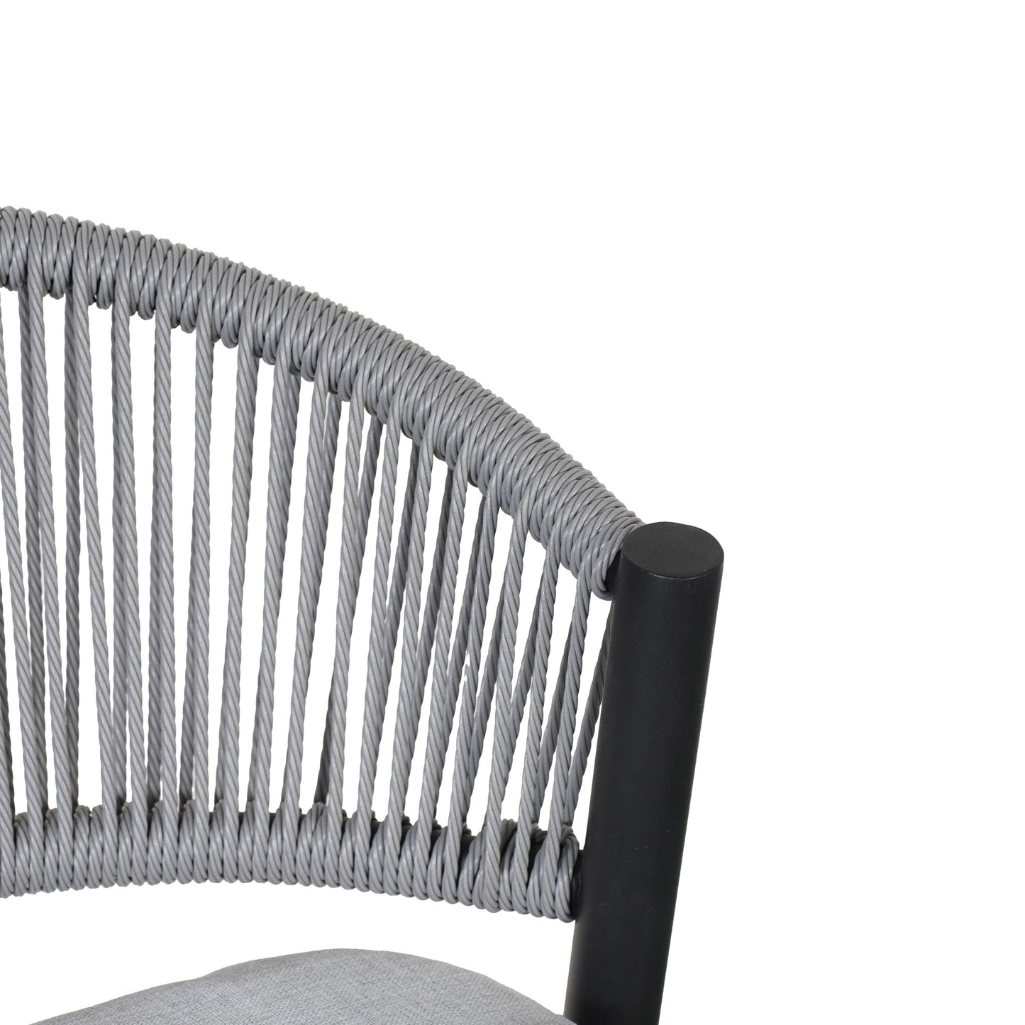 Outdoor Bar Height Metal Frame Counter Stools with Scallop-Shaped Backrest & Water-Resistant Cushions
