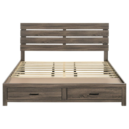 Brantford Wood Eastern King Storage Panel Bed Barrel Oak