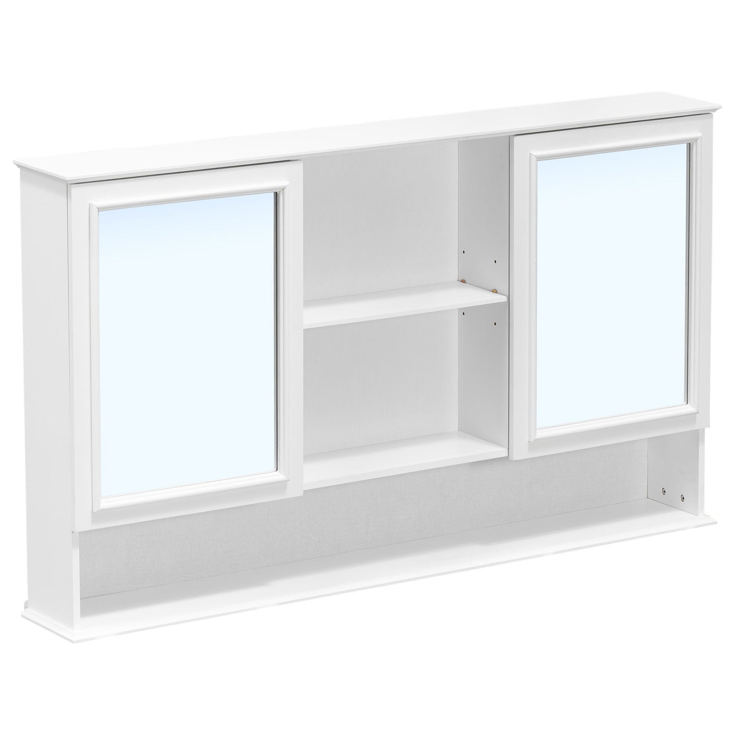 Wall Mounted Bathroom Medicine Cabinet With Double Mirrored Doors