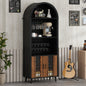 71' Farmhouse Arched Wine Bar Cabinet