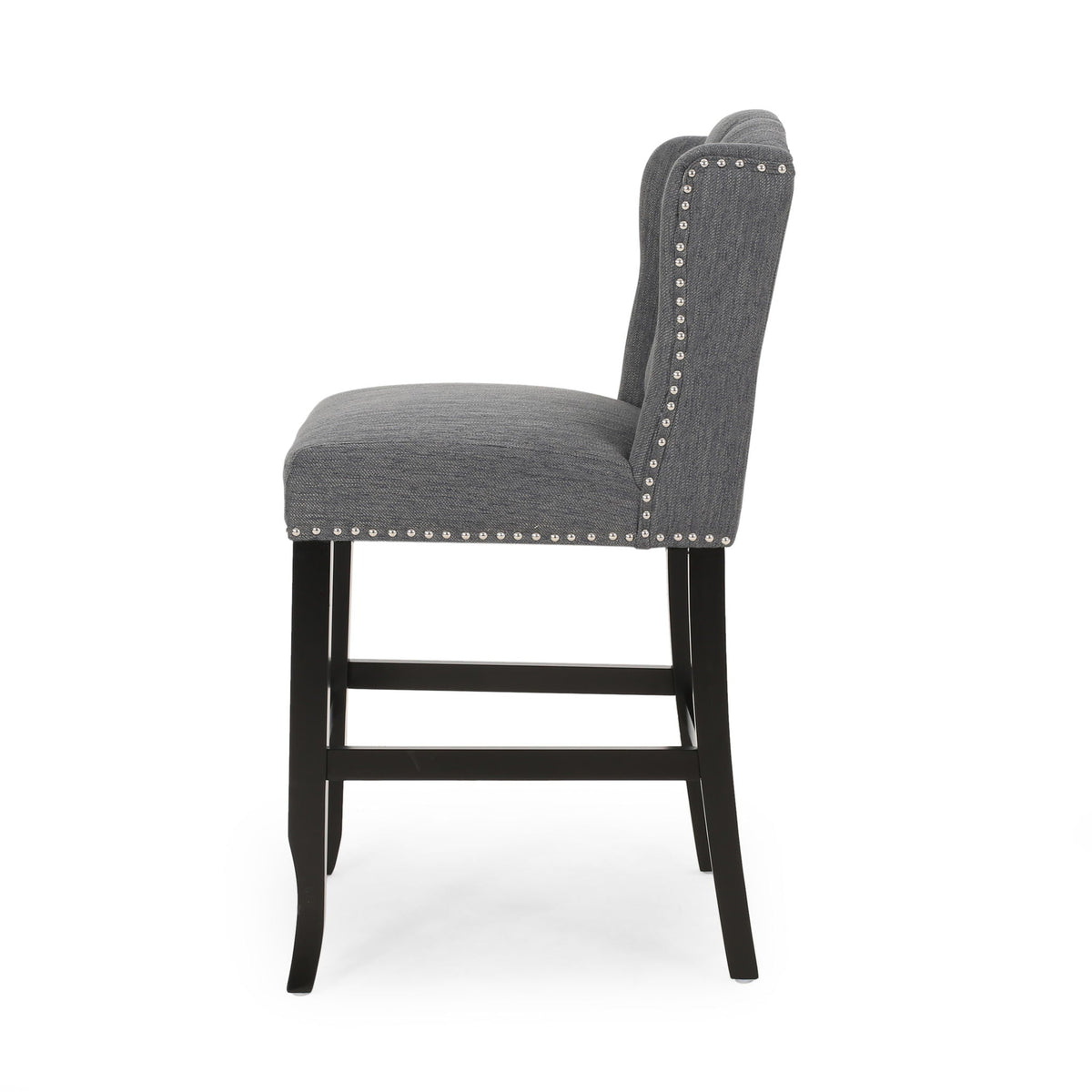 Vienna Fabric Tufted Counter Stool With Nailhead Accents (Set of 2)