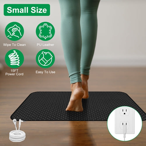 Grounding Mat with 15ft Cord – PU Leather for Desk & Bed