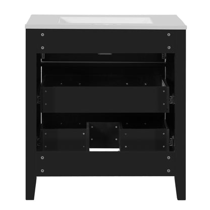 Retro Bathroom Vanity With Sink Combo, Free Standing Single Set With 3 Drawers