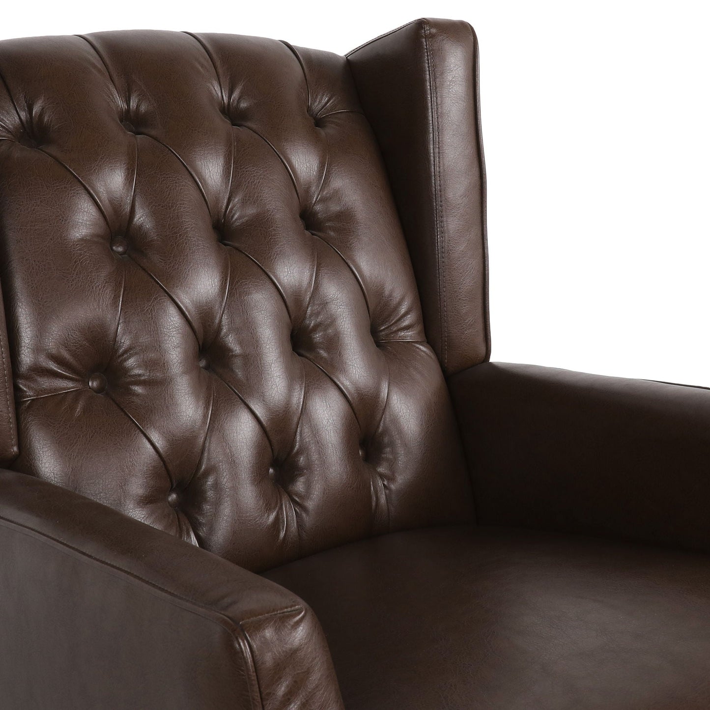 Amedou Contemporary Tufted Wingback Rocking Chair - Dark Brown