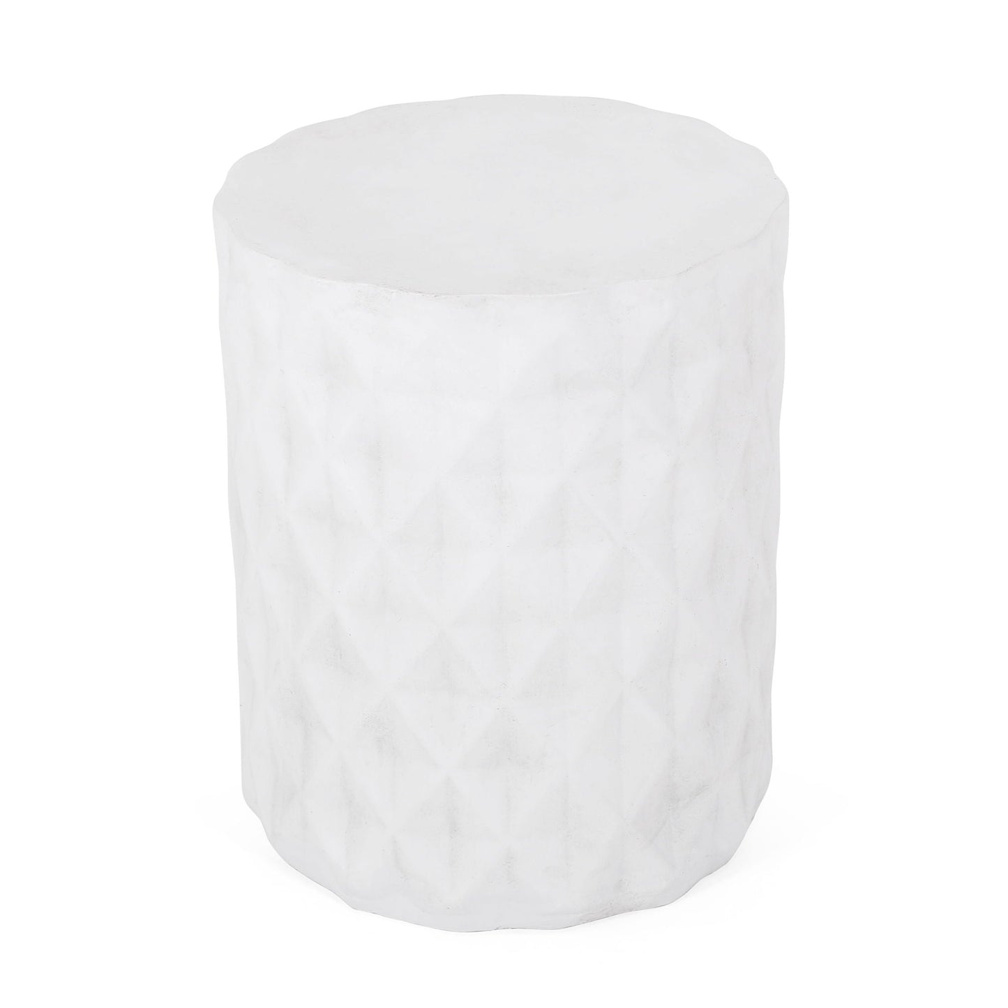 Outdoor Lightweight Concrete Side Table - Antique White