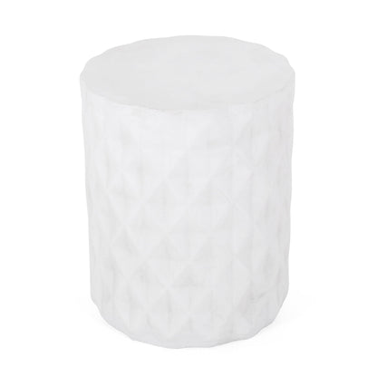 Outdoor Lightweight Concrete Side Table - Antique White