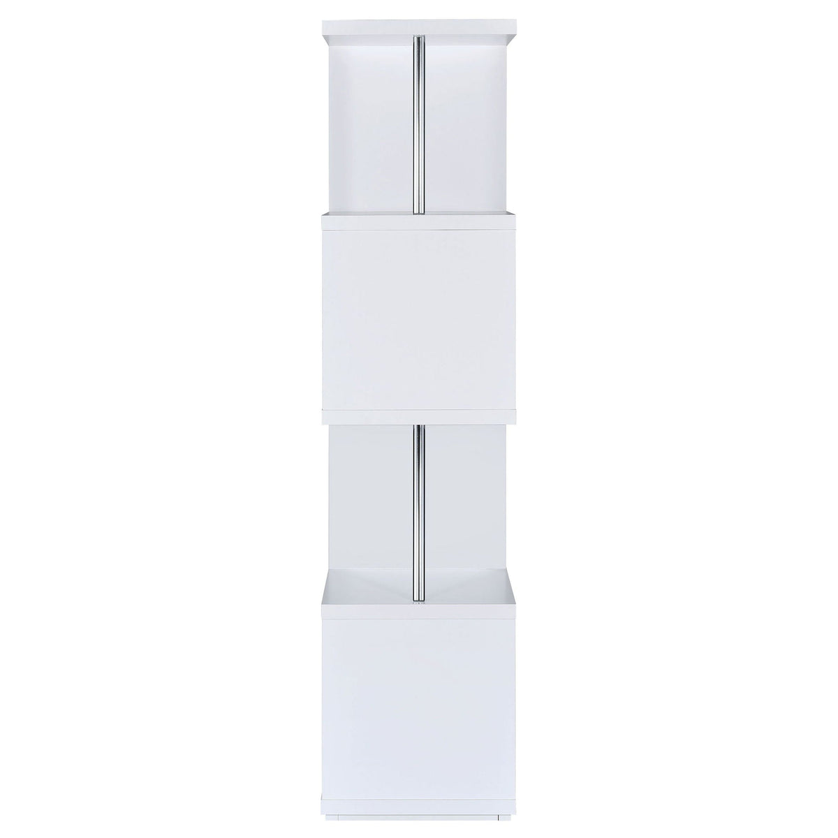 Baxter 67-inch 4-shelf Bookshelf White and Chrome