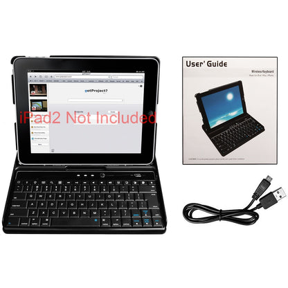 Wireless Keyboard Case Cover for iPad2, black