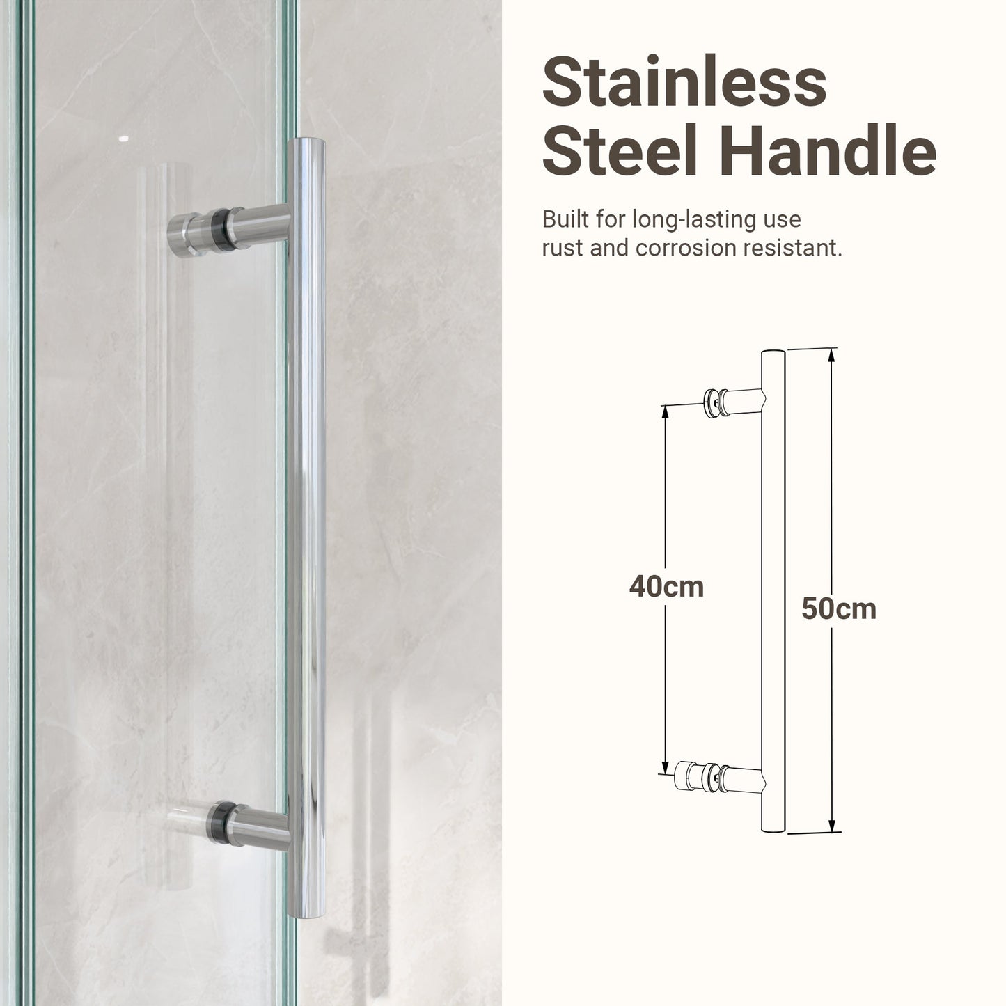 44"-48"W x 76"H Frameless Single Sliding Shower Door
