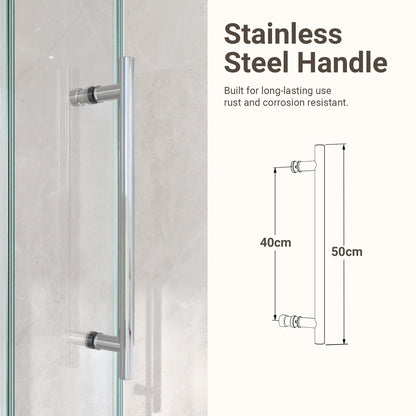 44"-48"W x 76"H Frameless Single Sliding Shower Door