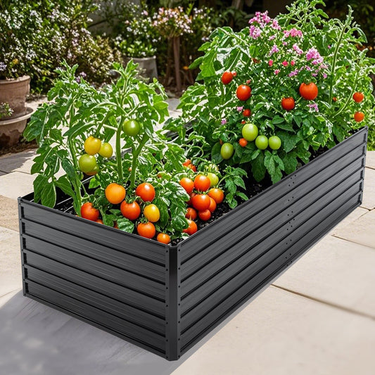 Metal Raised Garden Bed Outdoor 7.2x3.6x2 FT Galvanized Raised Garden Bed Kit