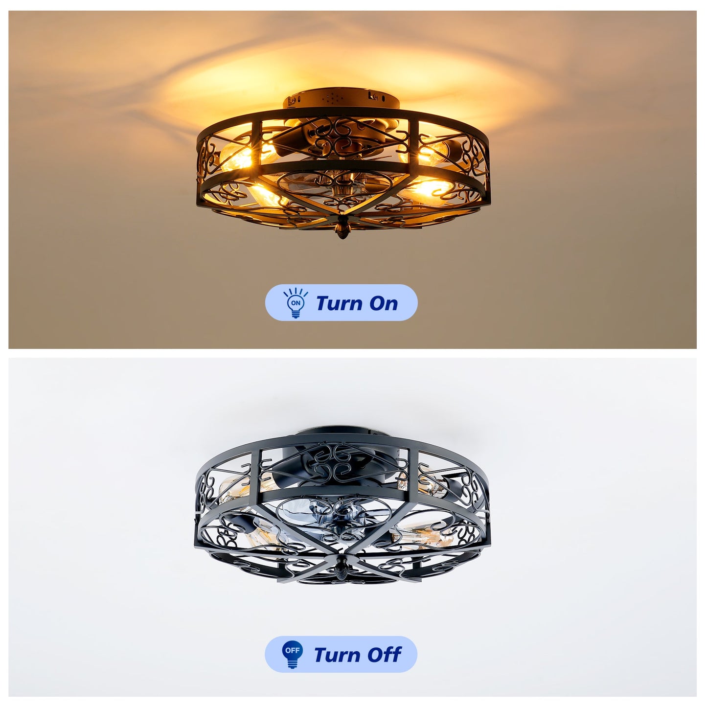20" Mounting Type Ceiling Fan with Reversible Motor and Remote Control