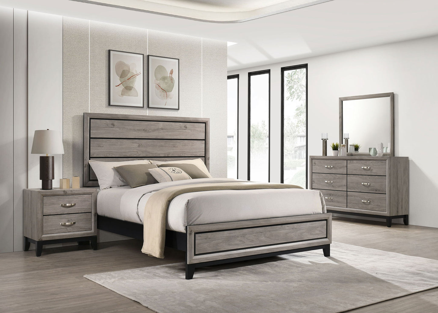 Valen Four-piece Queen Bedroom Set Light Taupe