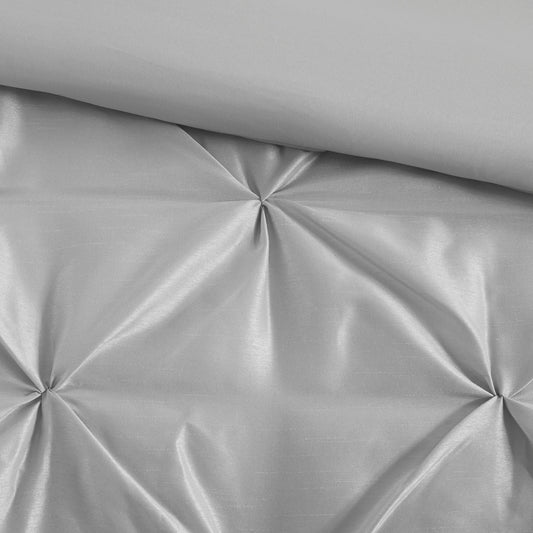 7 Piece Tufted Comforter Set Grey Full