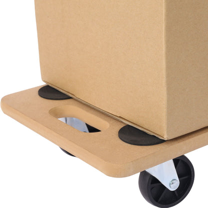 Furniture Moving Dolly, Heavy Duty Wood Rolling Mover With Wheels For Piano Couch Fridge Heavy Items, Securely Holds 500 Lbs (Set of 4) - Natural