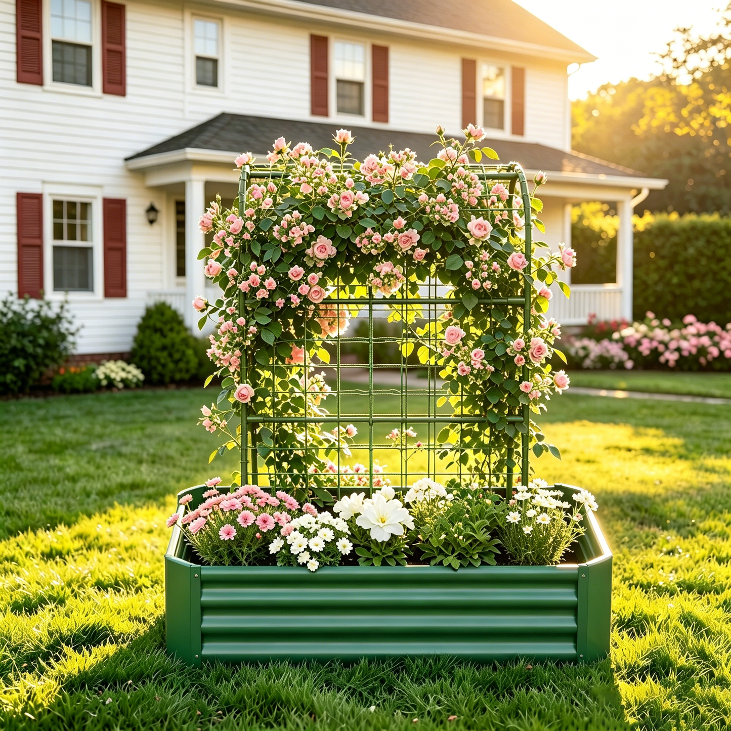 2-in-1 Raised Garden Bed with Trellis - 59" Tall Arch Planter