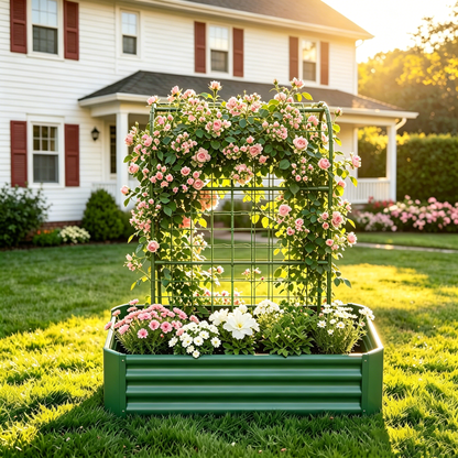 2-in-1 Raised Garden Bed with Trellis - 59" Tall Arch Planter