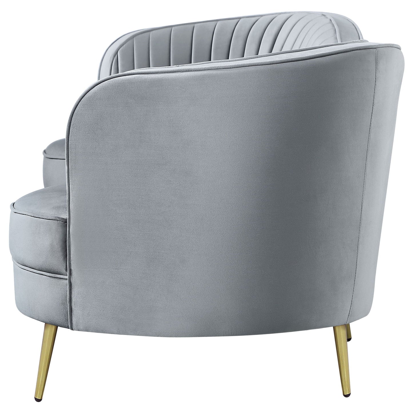 Reigha - Upholstered Sofa Lounge Furniture With Channel Tufted Backrest - Gray