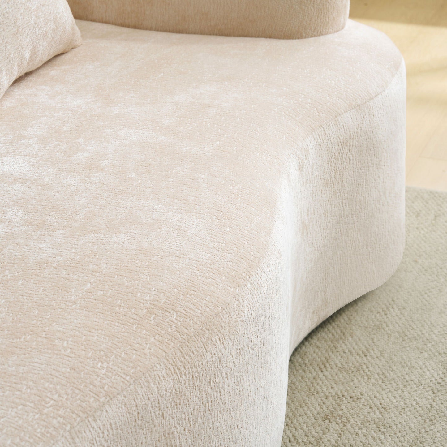 Modular L-Shape Sectional Sofa With Curved Chaise