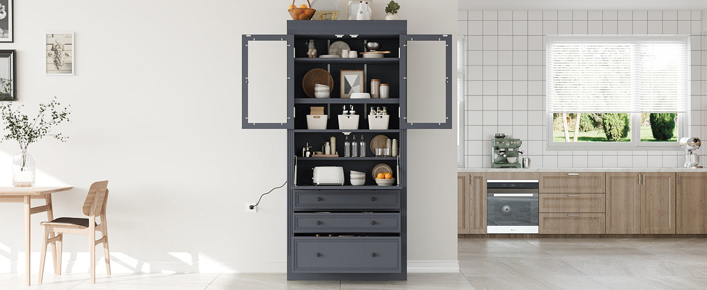 TOPMAX 36 x 16.5 x 78 Inch Freestanding Kitchen Pantry Storage Cabinet