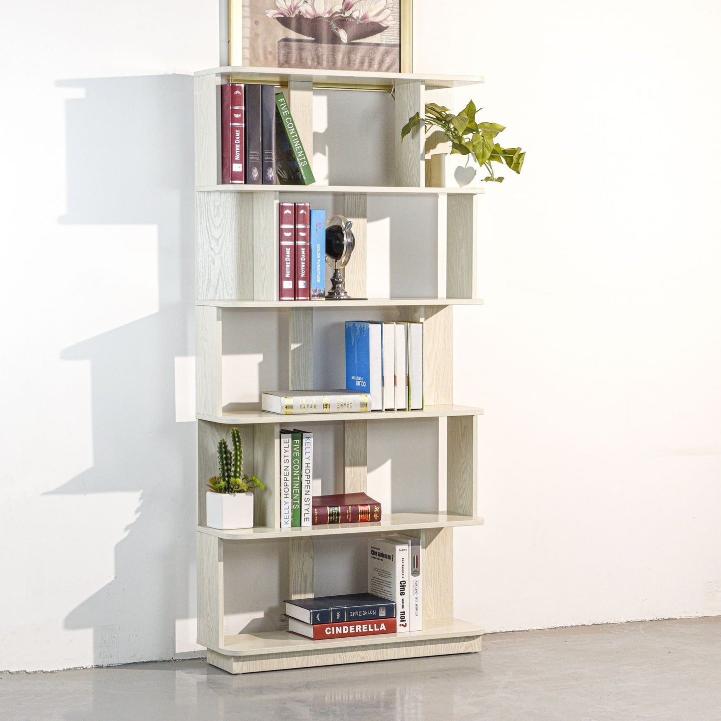 Modern 5 Tier Open Storage Bookcase