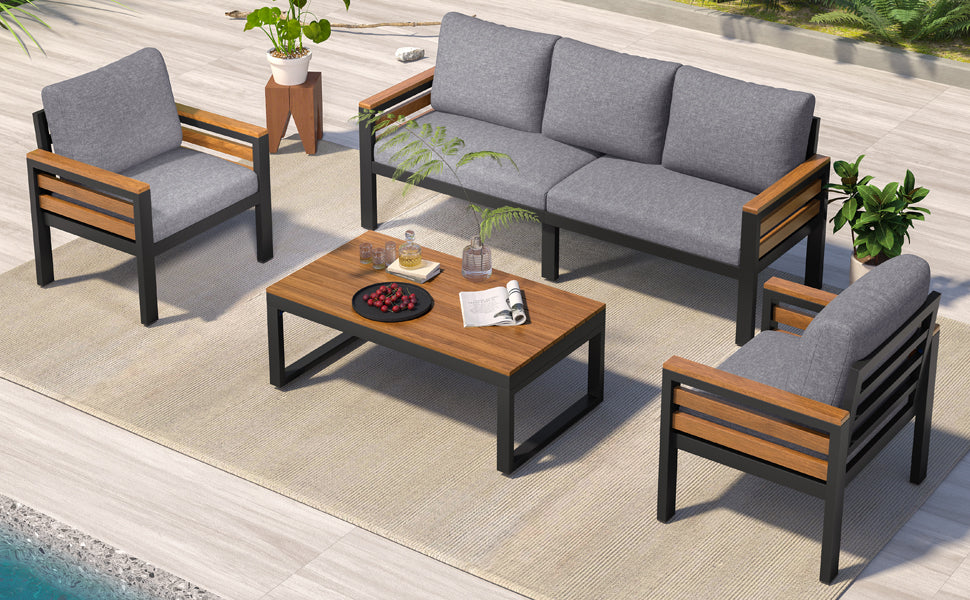 GO 4-Piece Outdoor Furniture Sofa Set for 5 People