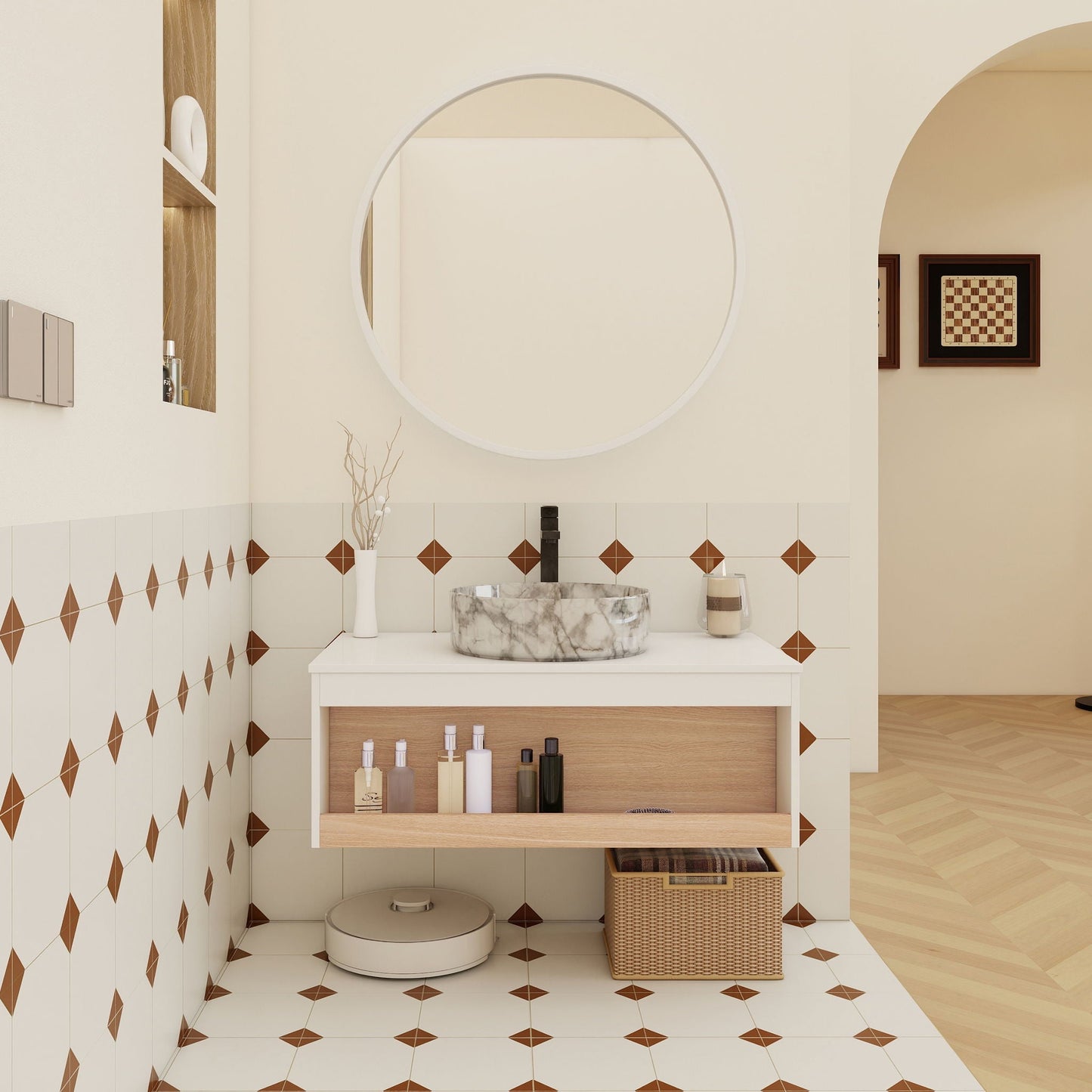 Floating Bathroom Vanity With Vessel Sink