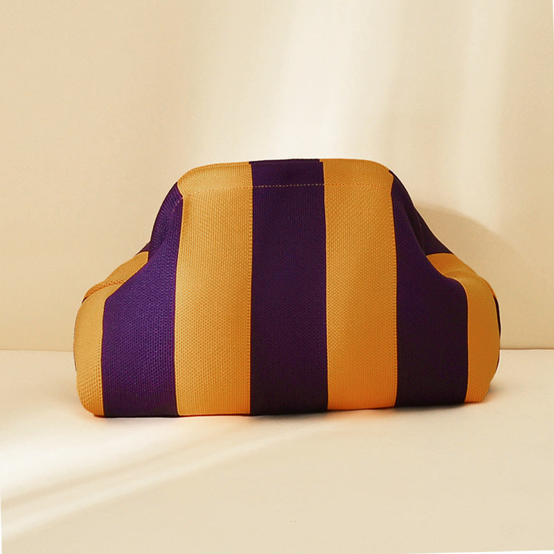 Womens Knitted Bag Striped Clutch