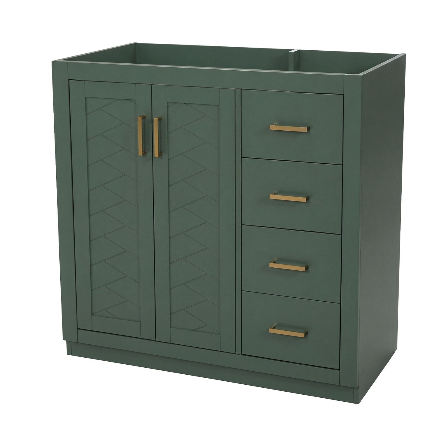Retro Style Bathroom Vanity, 3 Drawers & Soft Closing Doors