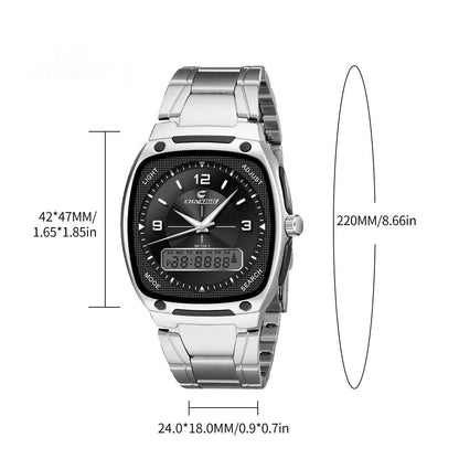 Mens Alloy Quartz Watch With A Steel Bracelet