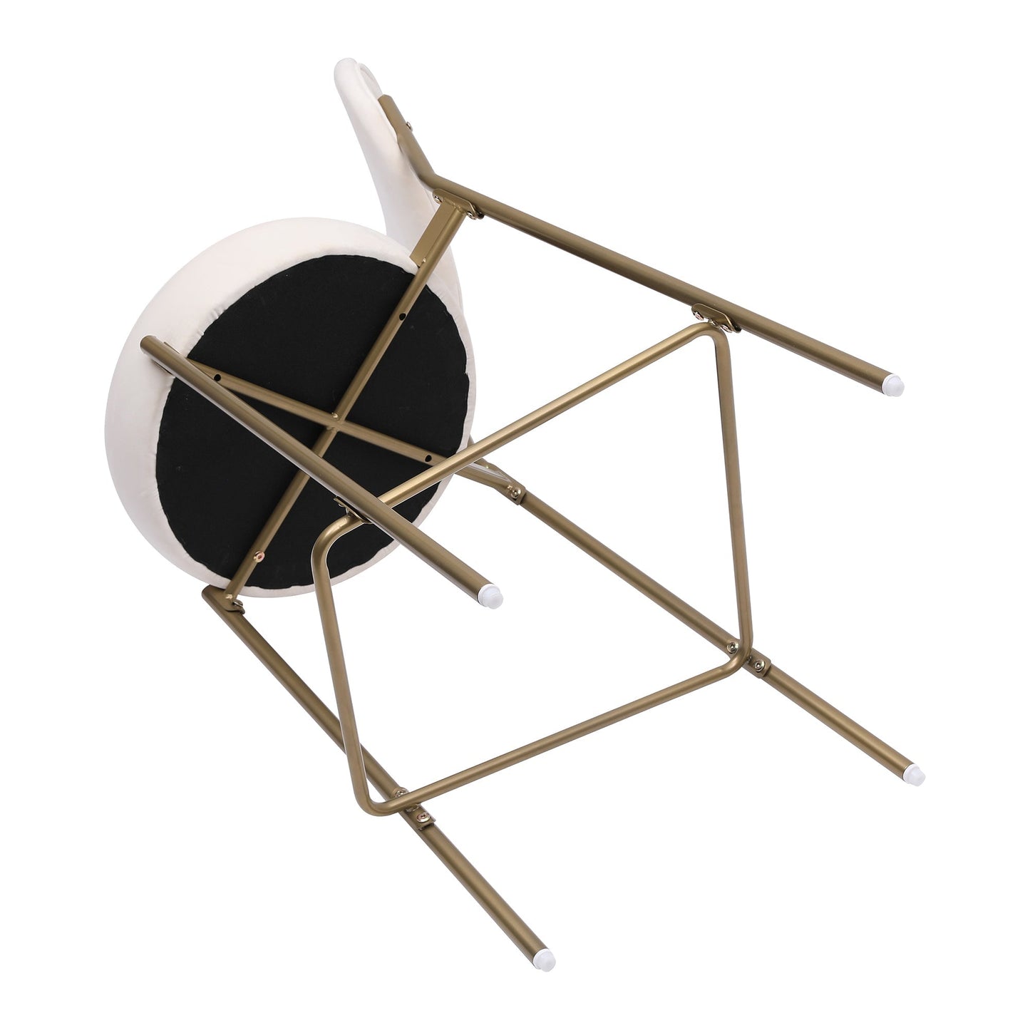 29'' Upholstered Velvet Bar Stools with Backrest & Footrest - Set of 2