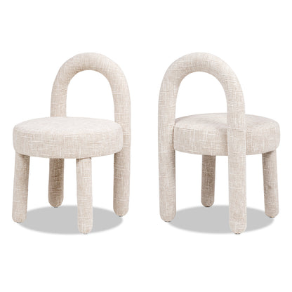 Penny Round Arched Fully Upholstered Dining Side Chair, Set of 2