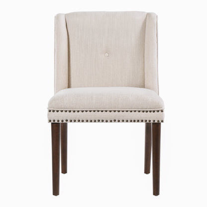Light Luxury Rivet Upholstered Dining Chair Set of 2