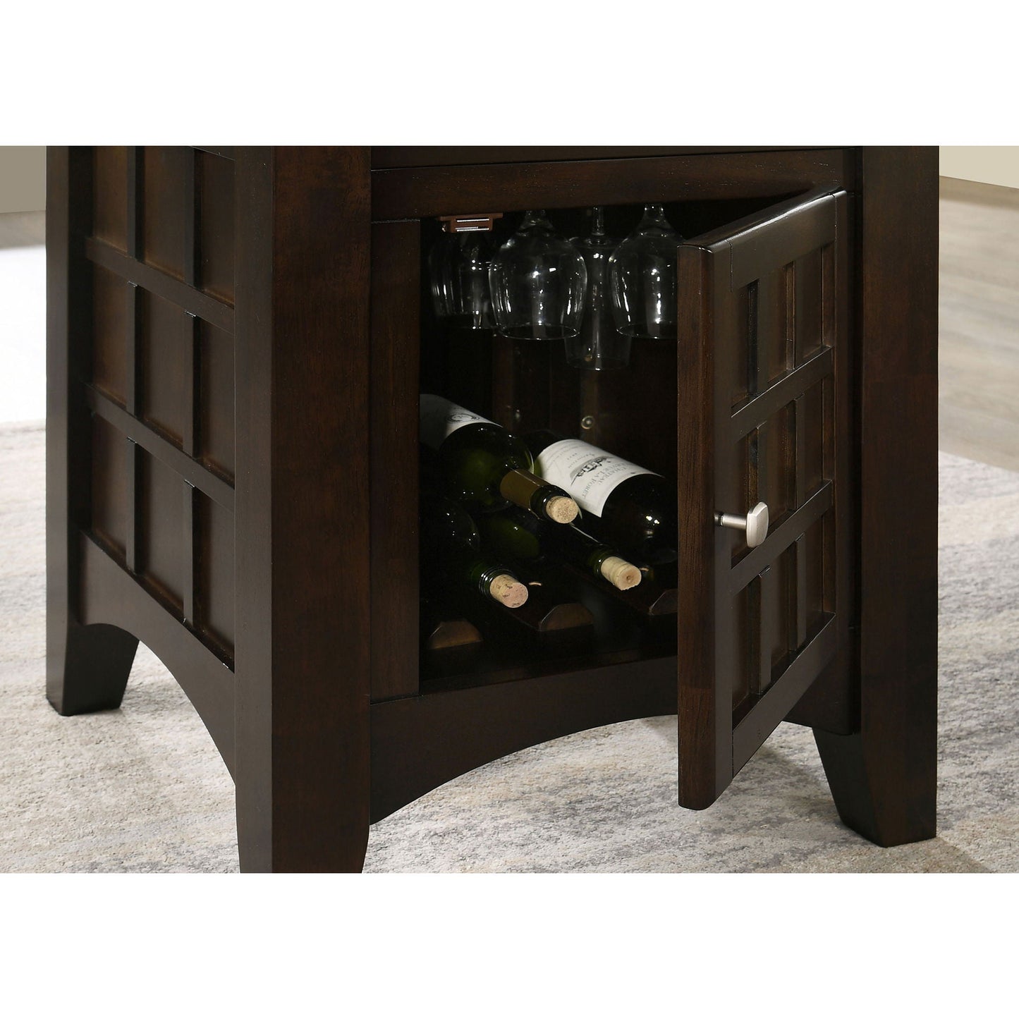 Tolland - Counter Height Dining Table With Storage Pedestal - Cappuccino