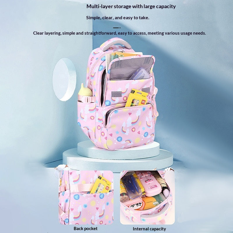 Back-protecting Large-capacity Three-piece Student School Bag Set