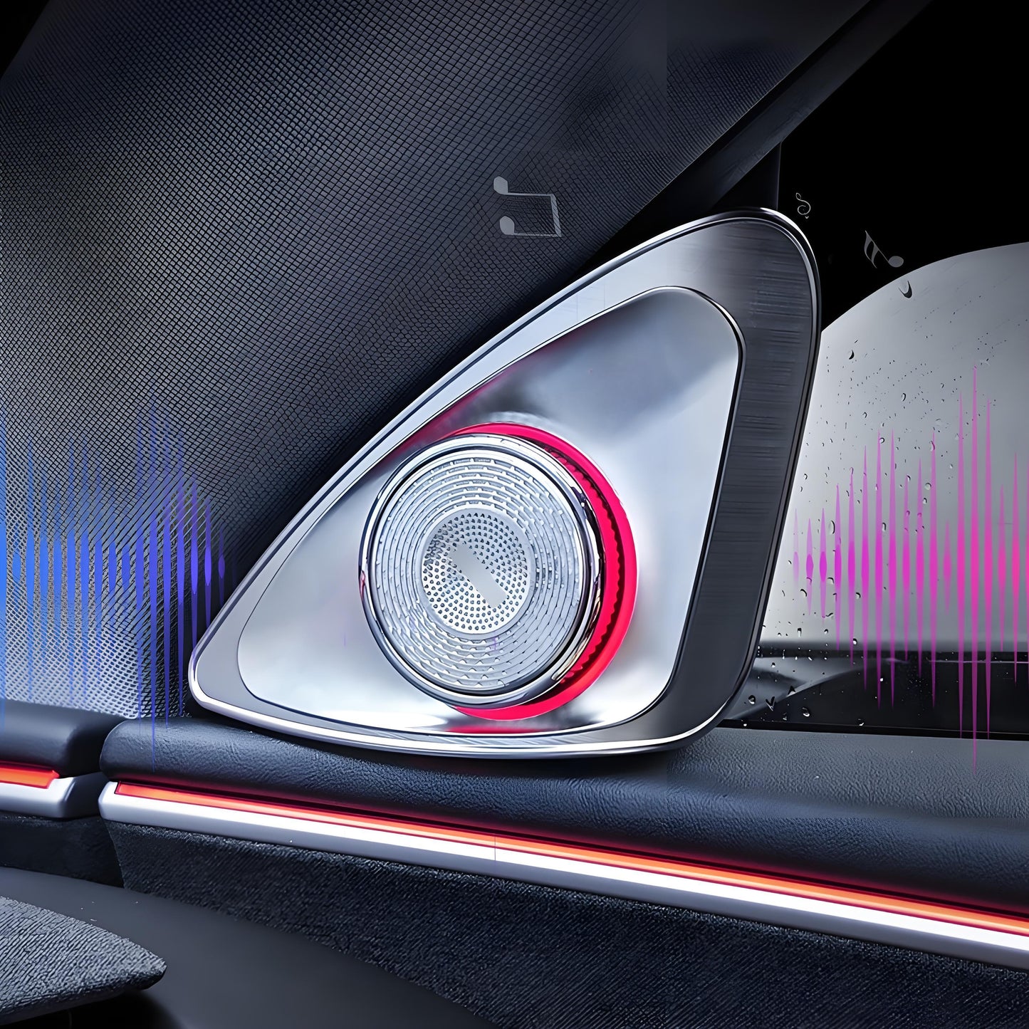 TESERY 4D Rotating LED Ambient Tweeter Speakers for Model Y Juniper / Model 3 Highland