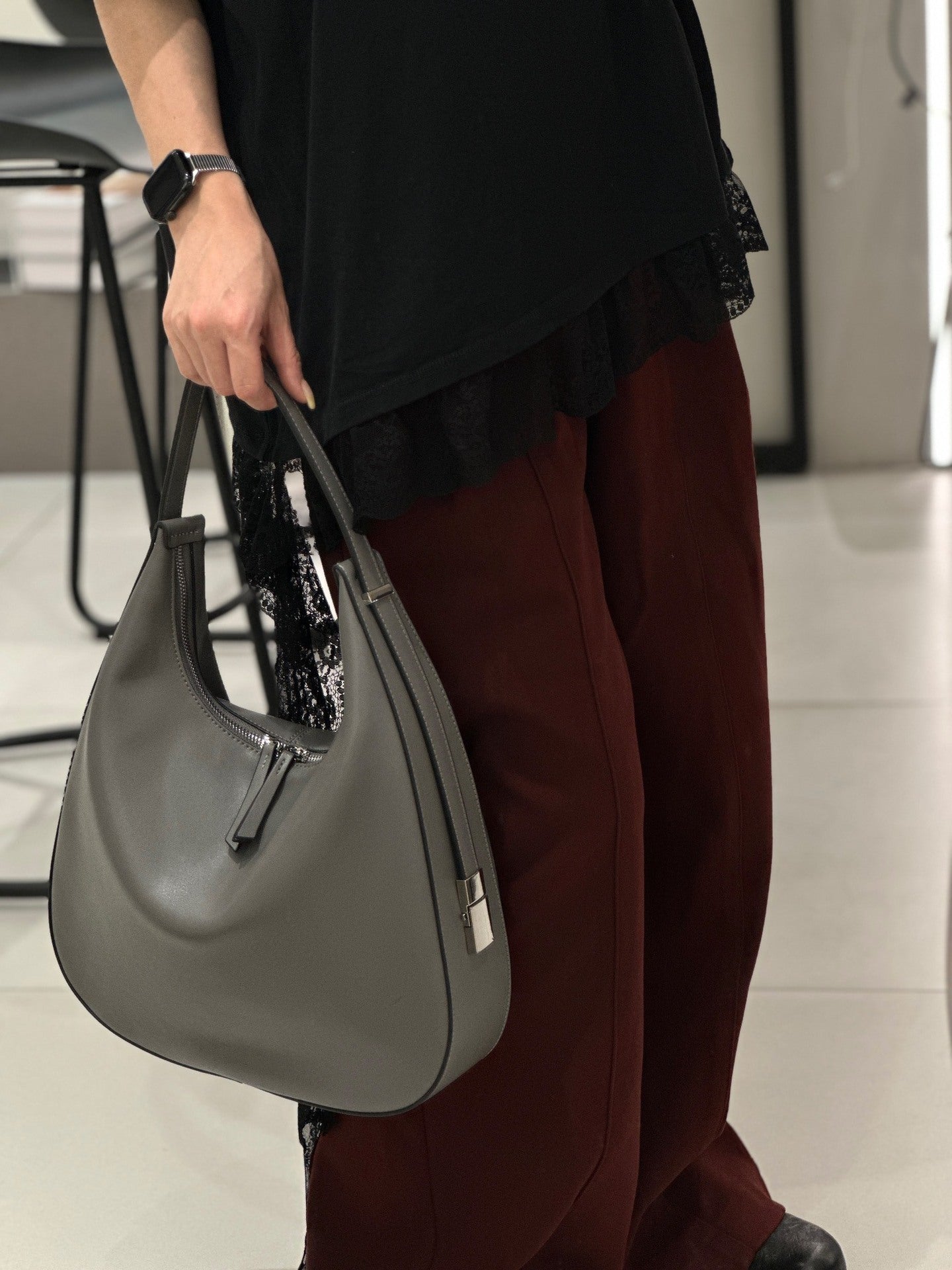 Genuine Leather Women's Cross-Border First Layer Cowhide HOBO Shoulder Bag Handbag Simple Versatile Bucket Bag ...