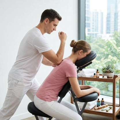 Portable Massage Chair for Tattoo and Spa with Adjustable Face Cradle and Carrying Bag