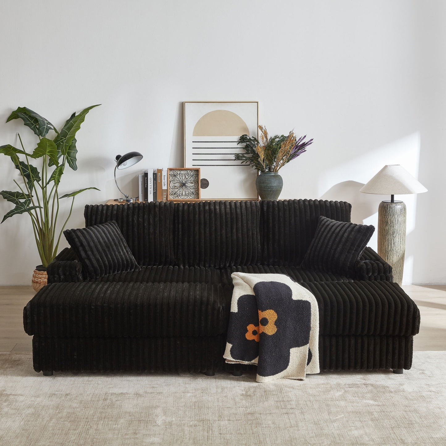3 Seater Sofa With 2 Ottomans For Living Room