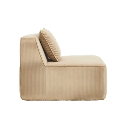 Armless Sofa With Pillow Corduroy - Camel
