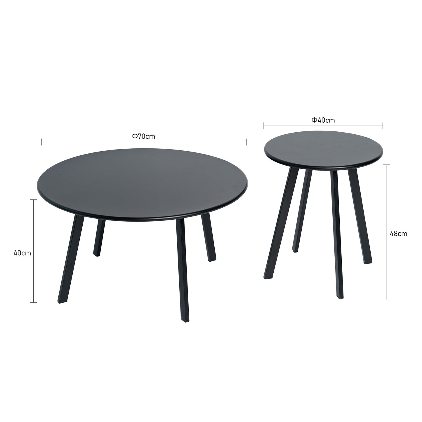 2-Piece Round Nesting Coffee Table Set, Modern