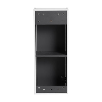 Wall Mounted Bathroom Vanity With Resin Sink And 2 Side Cabinet, 3 Soft Close Drawer - Brown Ebony