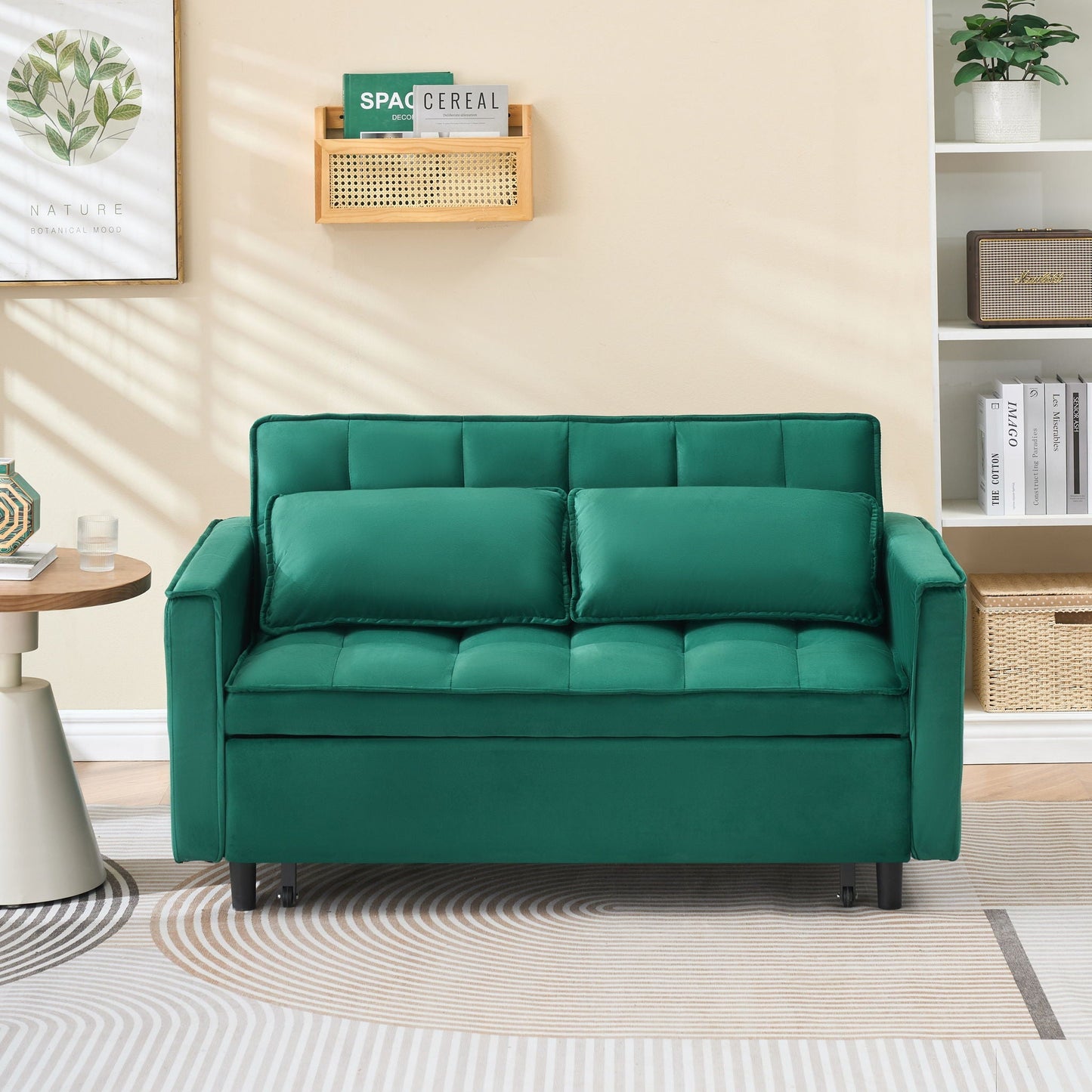 Sofa Bed With Pockets, 3 In 1 Convertible For Living Room