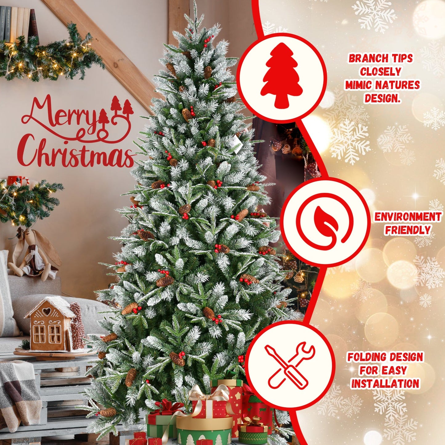 5FT Christmas Tree with 1131 Tips