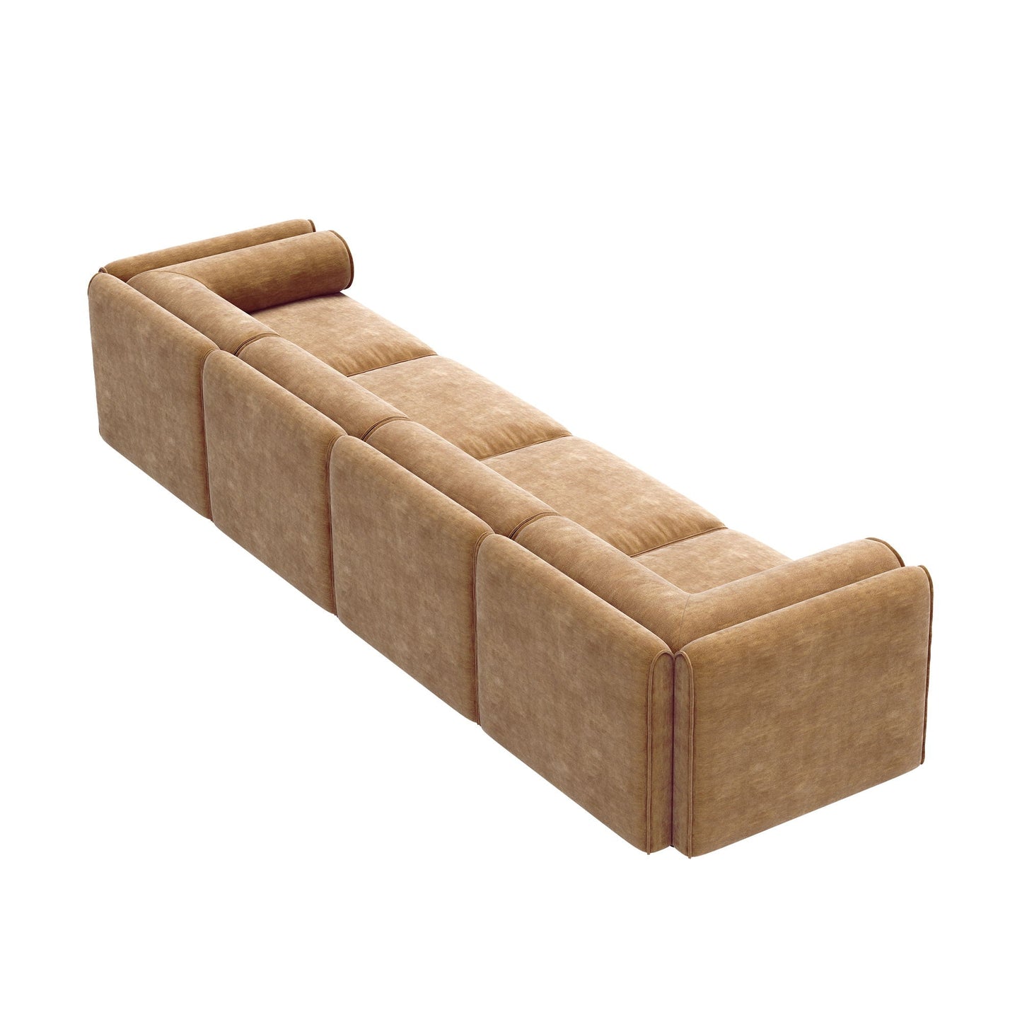 Stylish Sofa With Storage Seat And Cylindrical Backrest