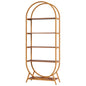 Arched 5 Tier Open Bookshelf For Office - Brown