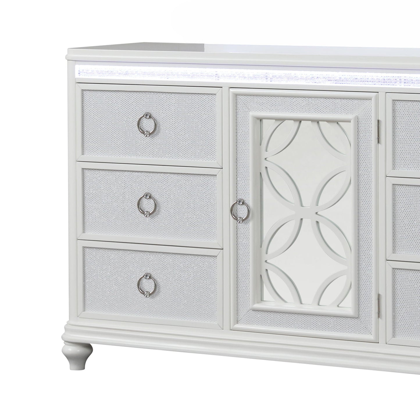 Abigale - 6 Drawer Dresser With LED (Includes Dresser Only, Mirror Not Included) - White
