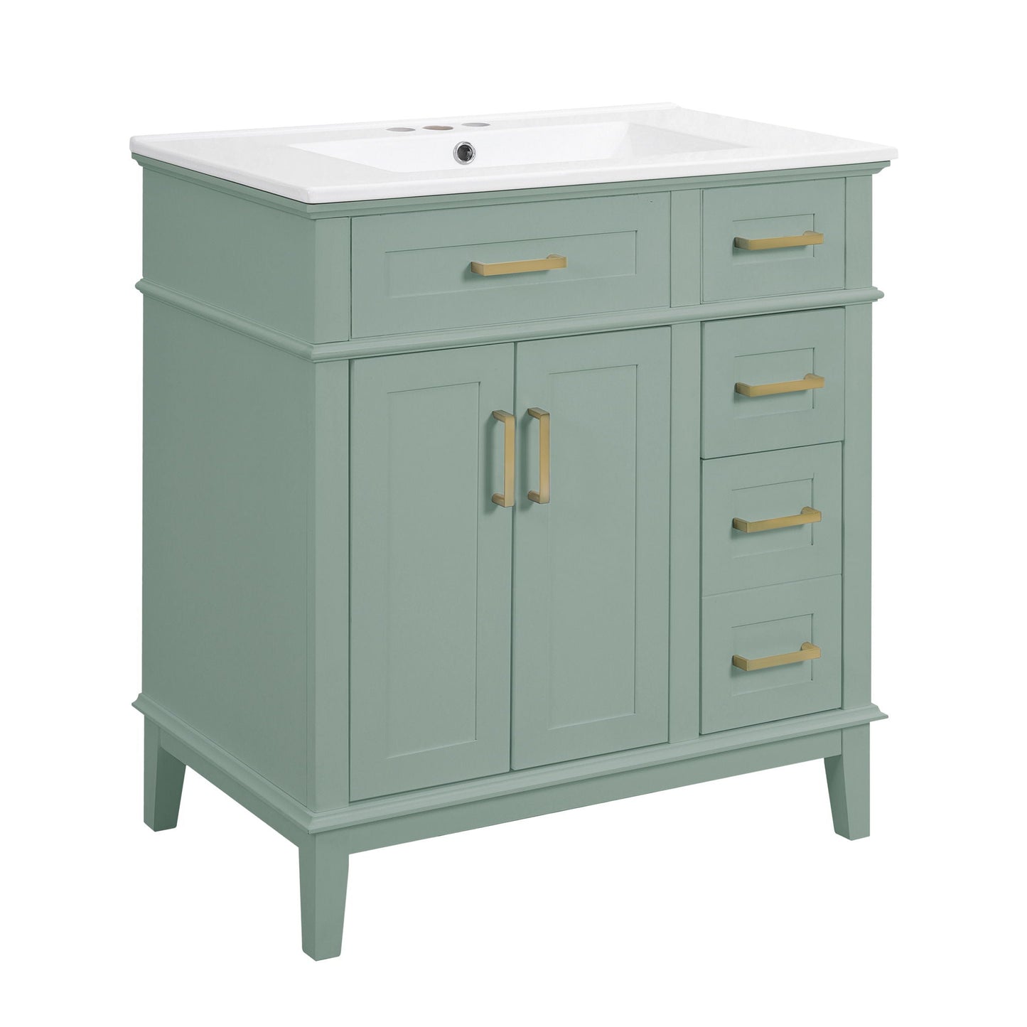 Modern Bathroom Vanity With Sink, Storage Cabinet, Soft Close Doors, Deep & Standard Drawers